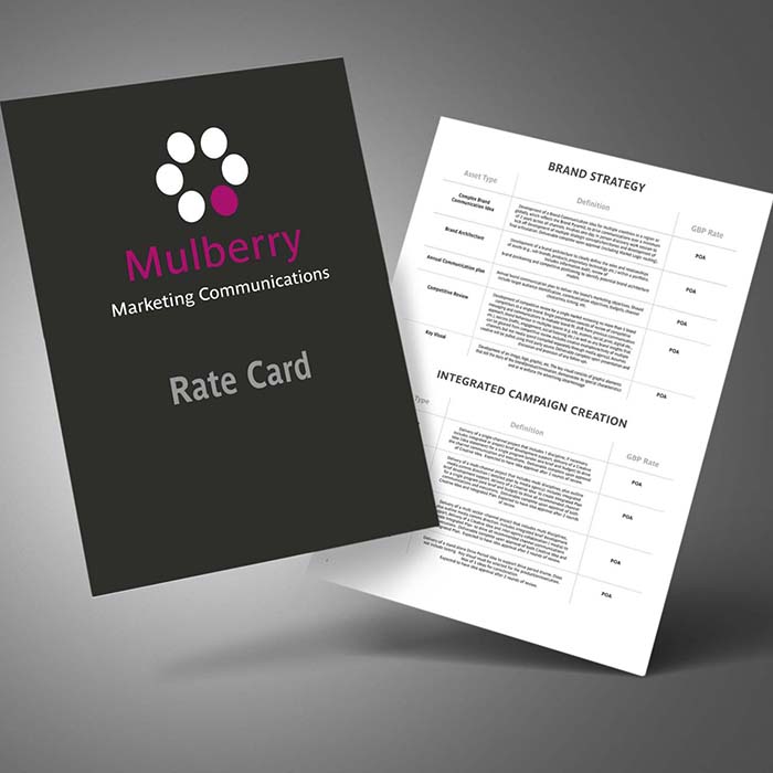 Agreed Rate Card